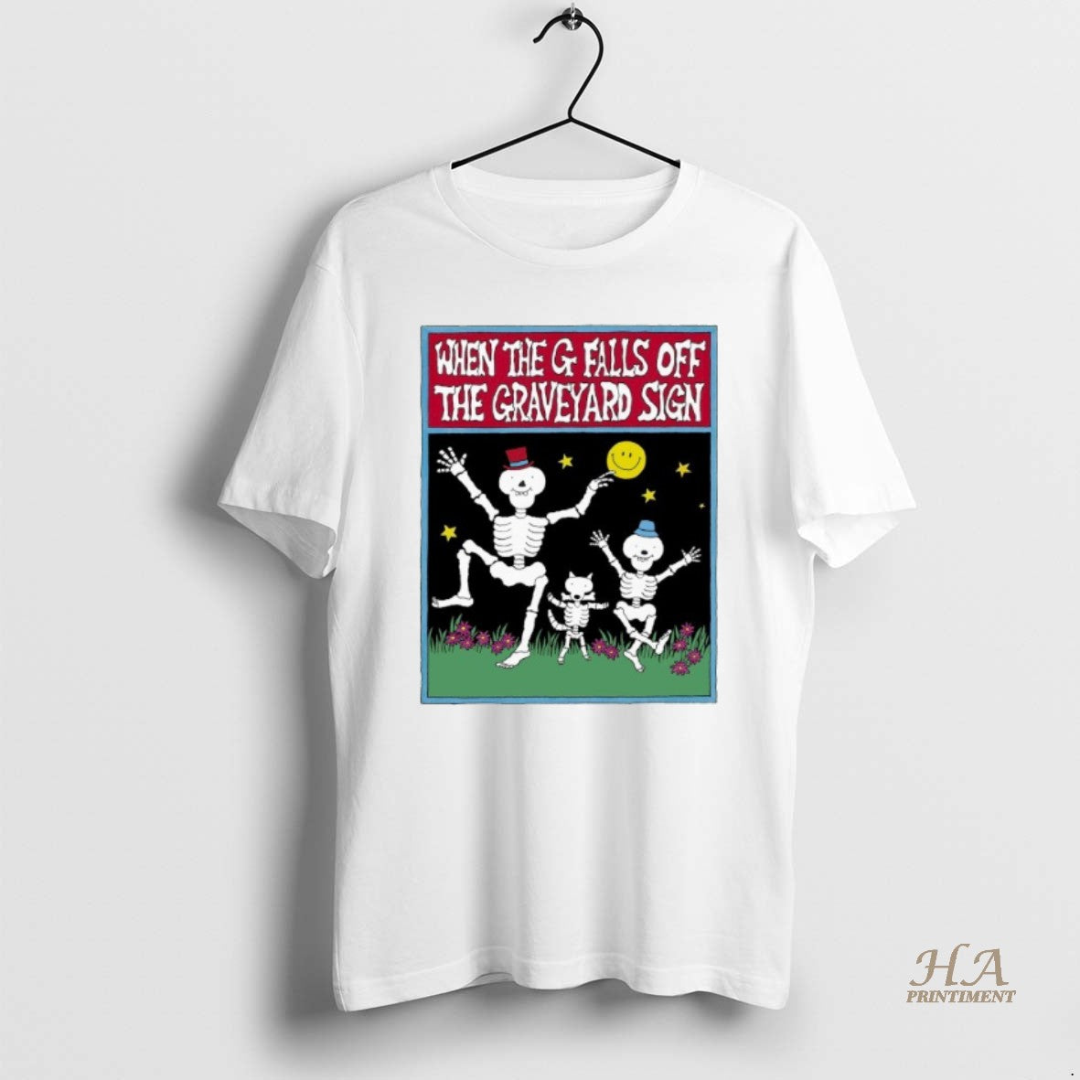 Official When G Falls Off Graveyard Sign Skeletons T-Shirts, Hoodie, Sweatshirt