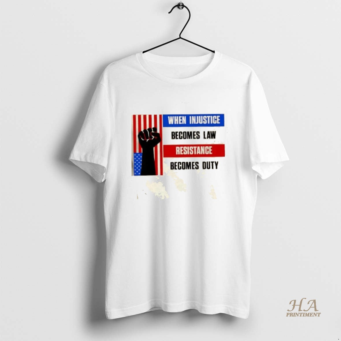 Official When Injustice Becomes Law Resistance Becomes Duty Us Flag Fist T-Shirts, Hoodie, Sweatshirt | InkNestWear.com