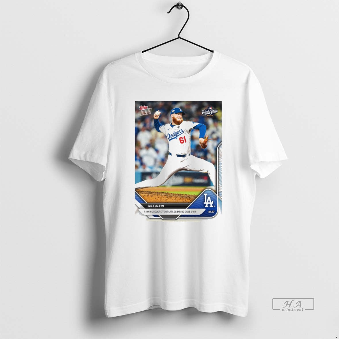 Official Will Klein 2025 Mlb Topps Los Angeles Dodgers 4 Inning Relief Effort Caps 18 T-Shirts, Hoodie, Sweatshirt