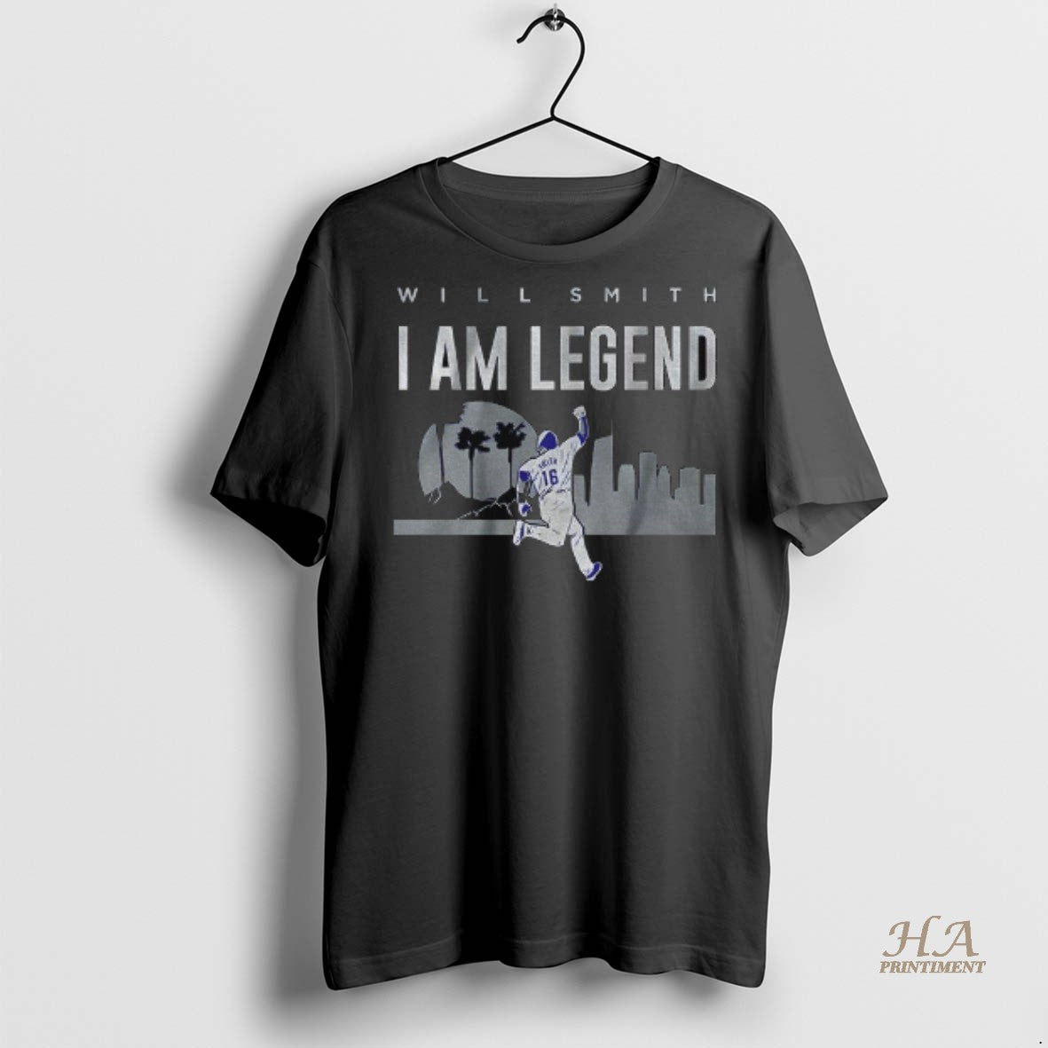 Official Will Smith Los Angeles Dodgers I Am Legend Mlb Baseball City Skyline 2025 T-Shirts, Hoodie, Sweatshirt