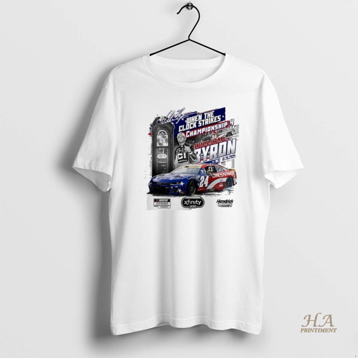 Official William Byron 2025 Xfinity 500 Race Winner Championship 4 When The Clock Strikes Signature T-Shirts, Hoodie,...