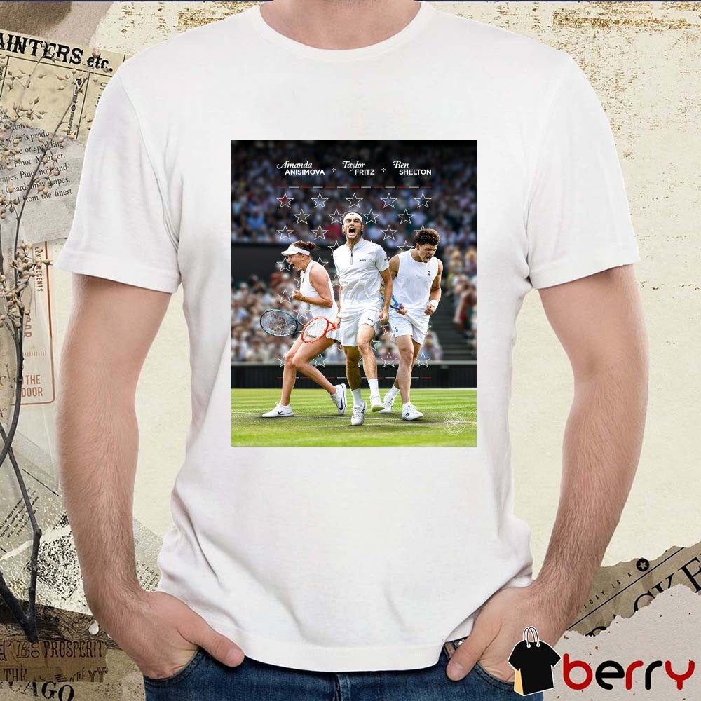 Wimbledon Amanda Anisimova Taylor Fritz Ben Shelton Happy 4th July 2025 Poster t-shirt
