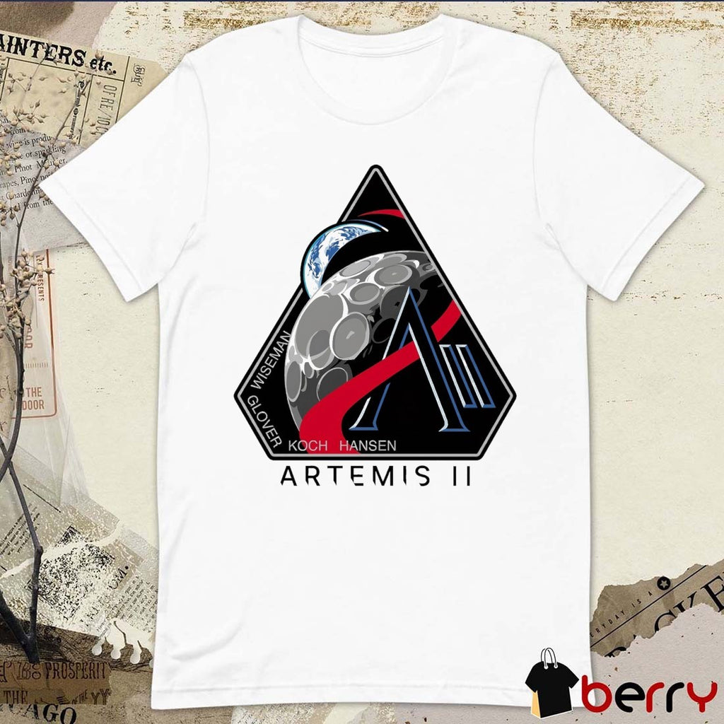 Wiseman Glover Koch Hansen Godspeed Artemis II Logo t-shirt