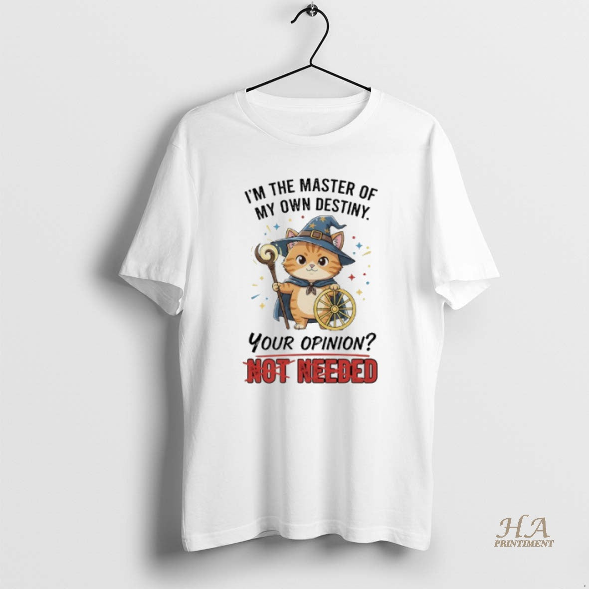 Official Wizard Cat Im The Master Of My Own Destiny Your Opinion Not Needed T-Shirts, Hoodie, Sweatshirt | InkNestWear.com