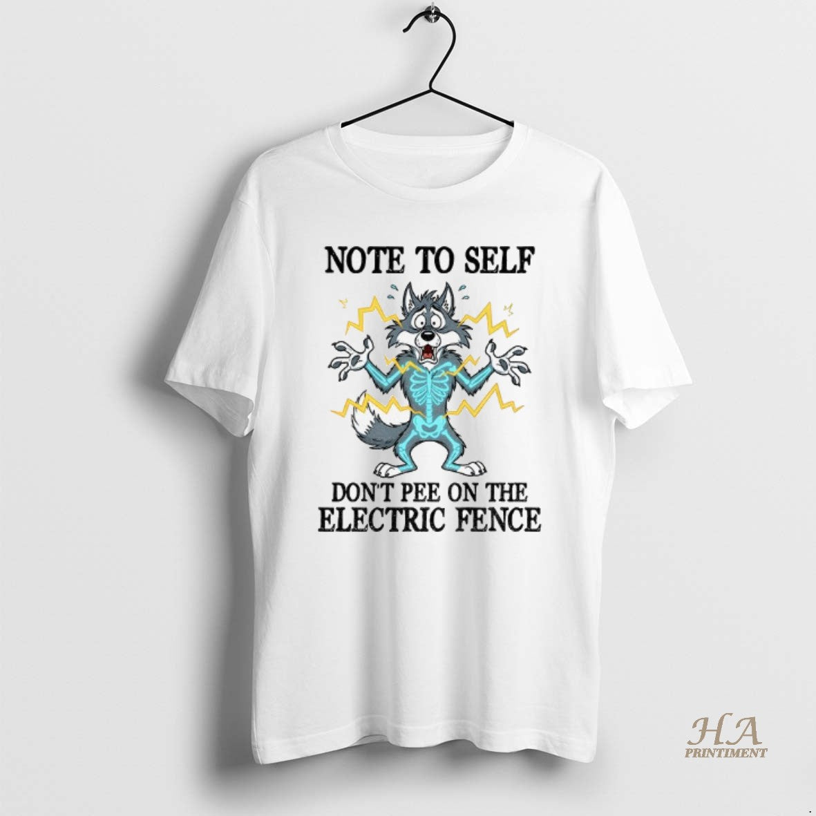Official Wolf Note To Self Dont Pee On The Electric Fence T-Shirts, Hoodie, Sweatshirt | InkNestWear.com