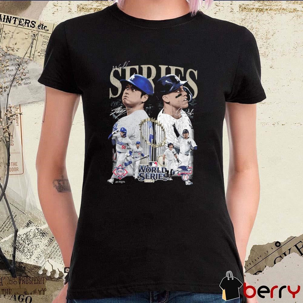 World Series Shohei Ohtani Los Angeles Dodgers Vs Aaron Judge New York Yankees MLB 2024 Signatures Vintage t-shirt