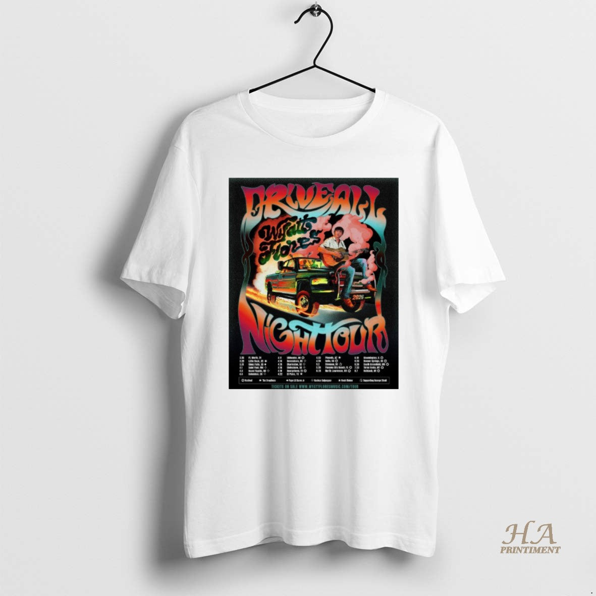 Official Wyatt Flores Drive All Night Tour 2026 Festival T-Shirts, Hoodie, Sweatshirt | InkNestWear.com
