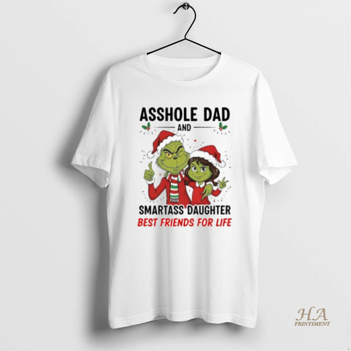 Official Xmas Grinch Asshole Dad And Smartass Daughter Best Friends For Life T-Shirts, Hoodie, Sweatshirt | InkNestWear.com