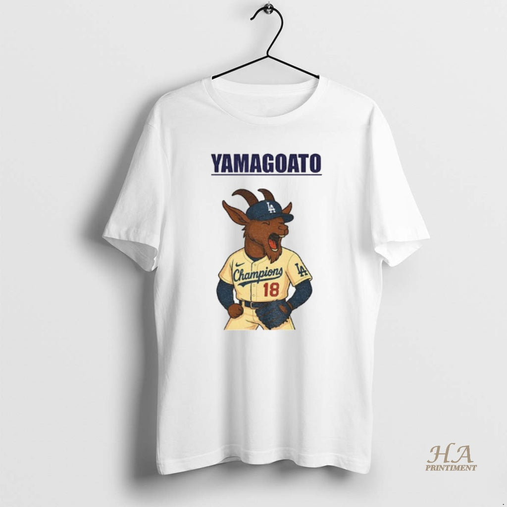 Official Yoshinobu Yamamoto Yamagoato Goat Baseball Mlb Champions World Series 2025 T-Shirts, Hoodie, Sweatshirt