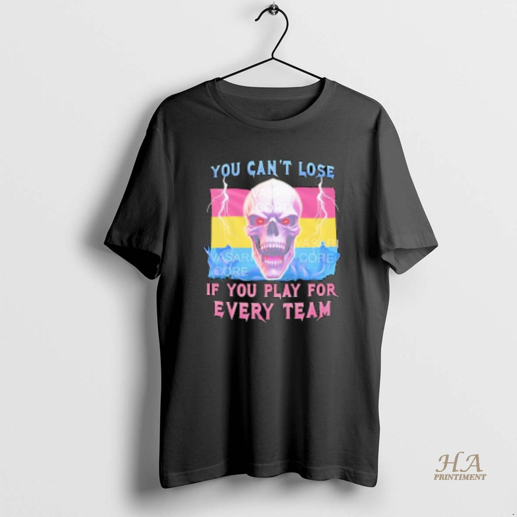Official You Cant Lose If You Play For Every Team Pansexual Skull Of Flag T-Shirts, Hoodie, Sweatshirt | InkNestWear.com