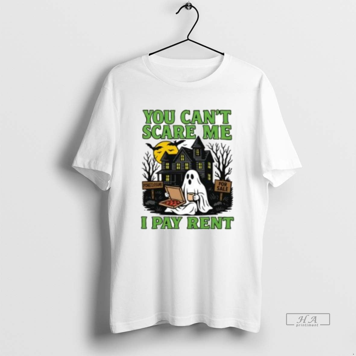 Official You Cant Scare Me I Pay Rent Ghost Halloween T-Shirts, Hoodie, Sweatshirt | InkNestWear.com