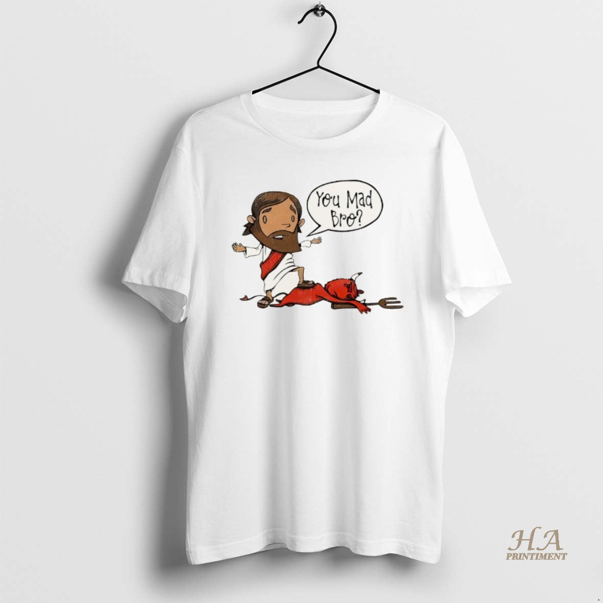 Official You Mad Bro Jesus Beat Devil Christmas T-Shirts, Hoodie, Sweatshirt | InkNestWear.com