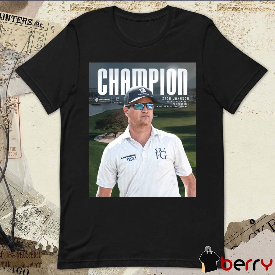 Zach Johnson James Hardie Pro Football Hall of Fame Invitational Champions PGA Tour Poster t-shirt