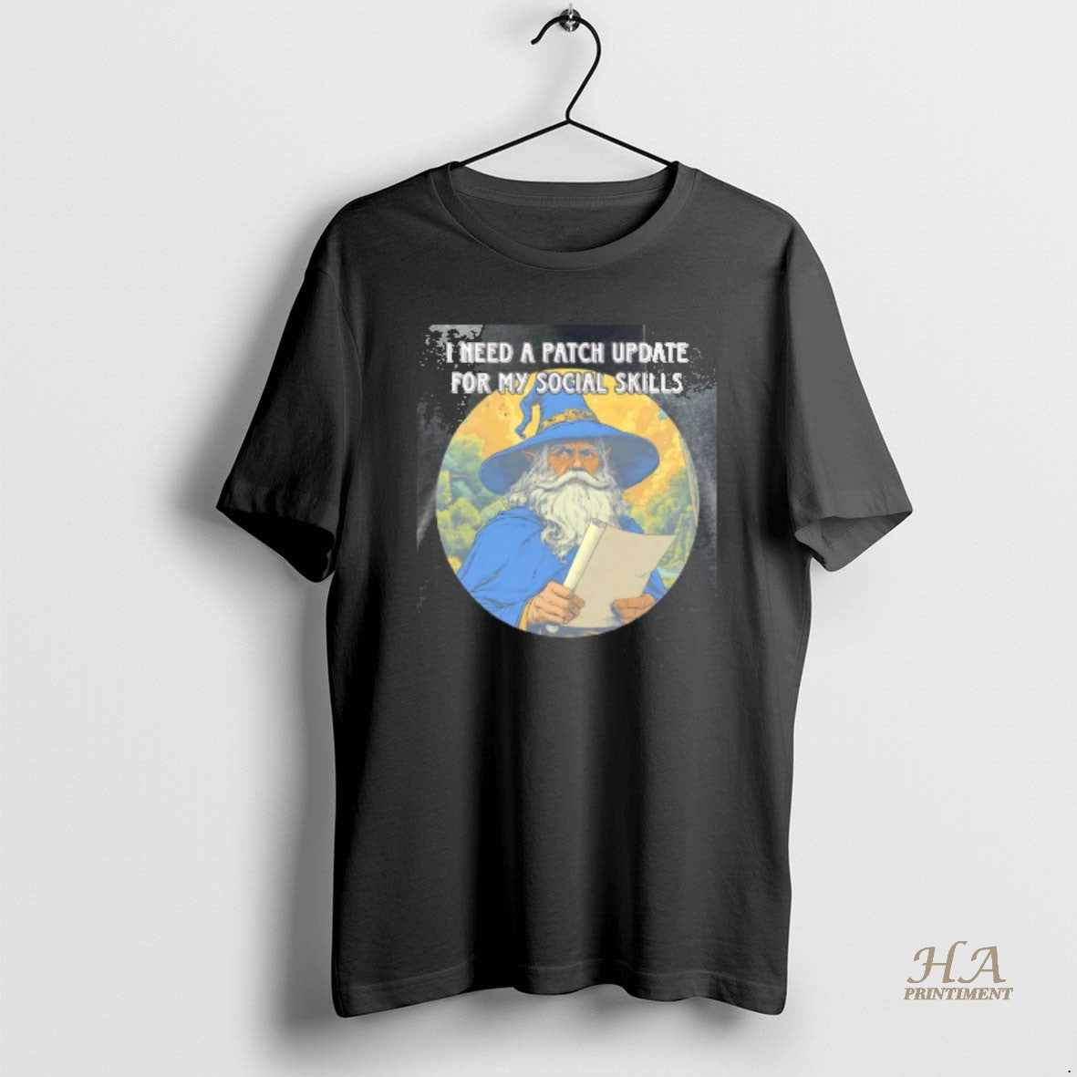 Official Zlckmlja Wizard I Need A Patch Update For My Social Skills T-Shirts, Hoodie, Sweatshirt | InkNestWear.com