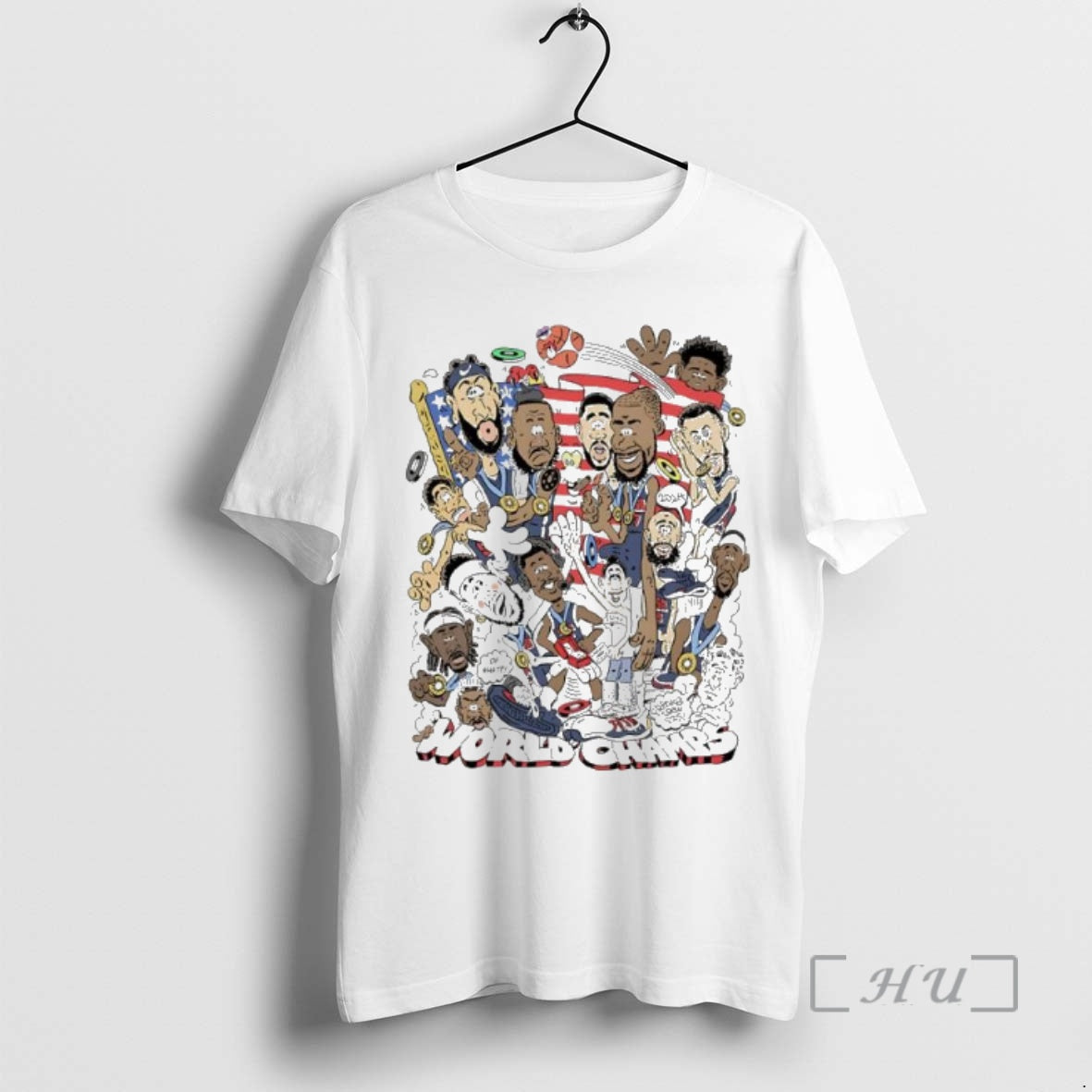 Officials 2024 Usa Mens Basketball World Champs Caricatures T-Shirts, Hoodie, Sweatshirt | InkNestWear.com