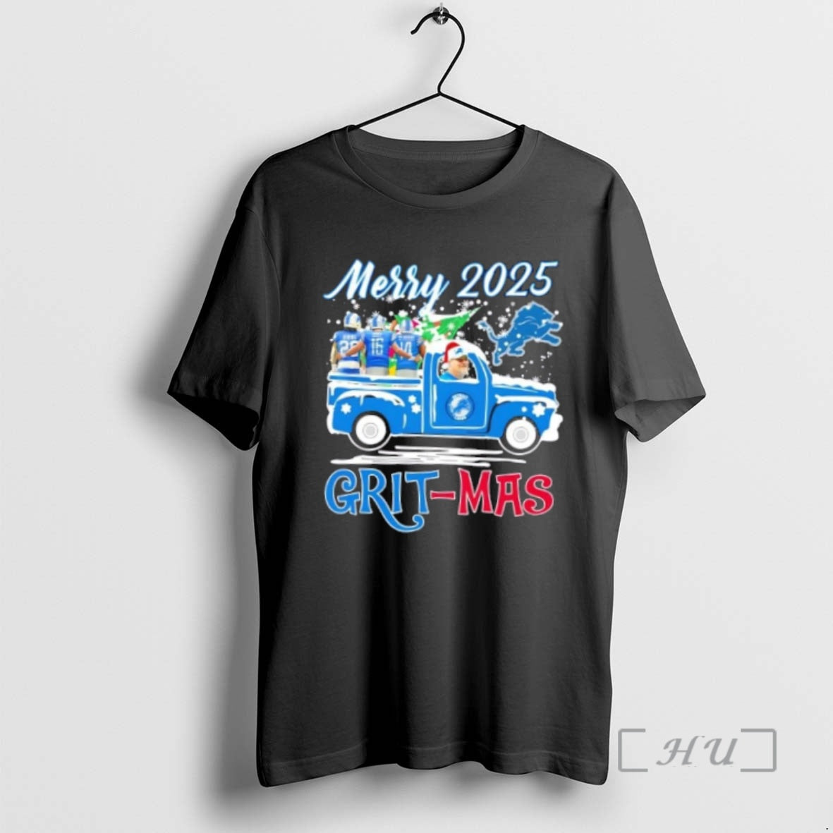 Officials 2025 Detroit Lions Dan Campbell And Players Driver Merry Grit Mas Premium T Shirts Hoodie, Sweatshirt