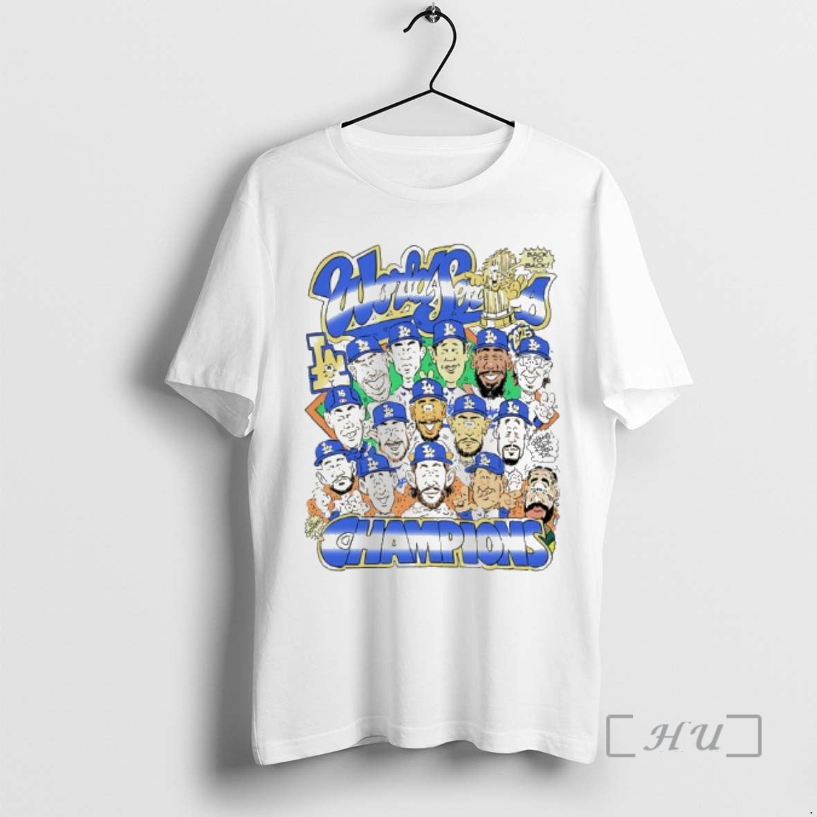 Officials 2025 World Series Champions Los Angeles Dodgers Back To Back Caricature T-Shirts, Hoodie, Sweatshirt