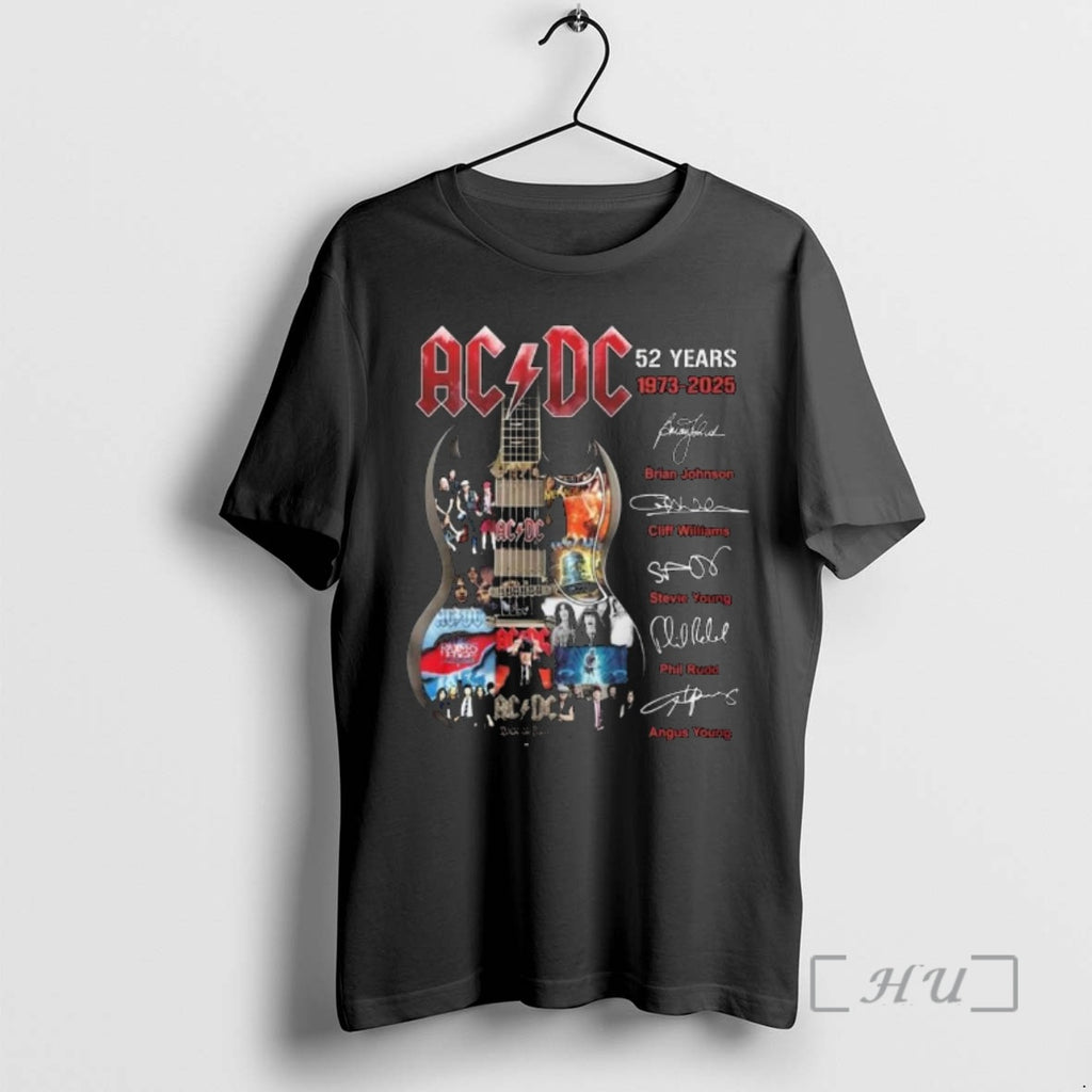 Officials Acdc 52 Years 1973 2025 Name Member Signatures T-Shirts, Hoodie, Sweatshirt | InkNestWear.com