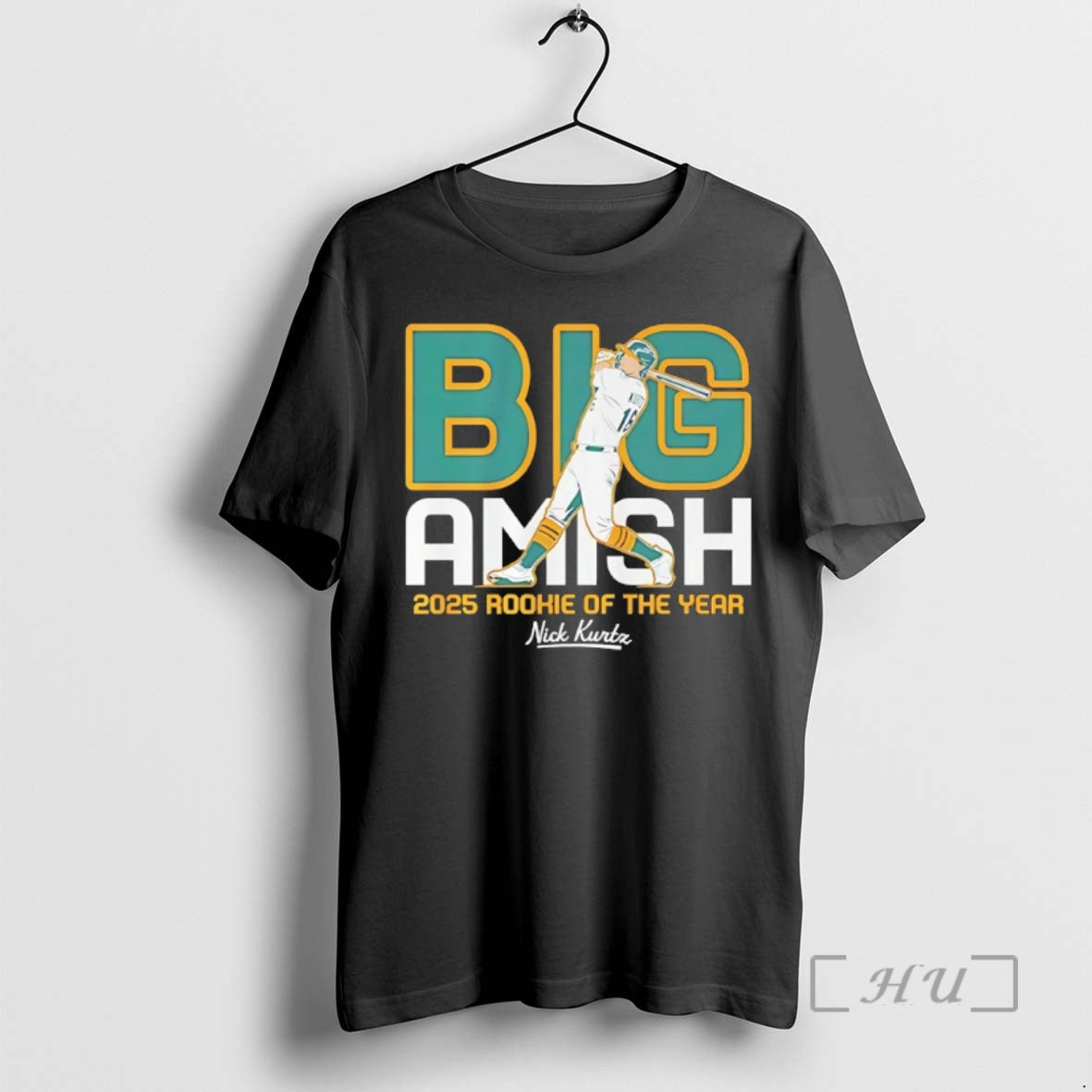 Officials Athletics Baseball Nick Kurtz Big Amish 2025 Rookie Of The Year Premium T Shirts Hoodie, Sweatshirt