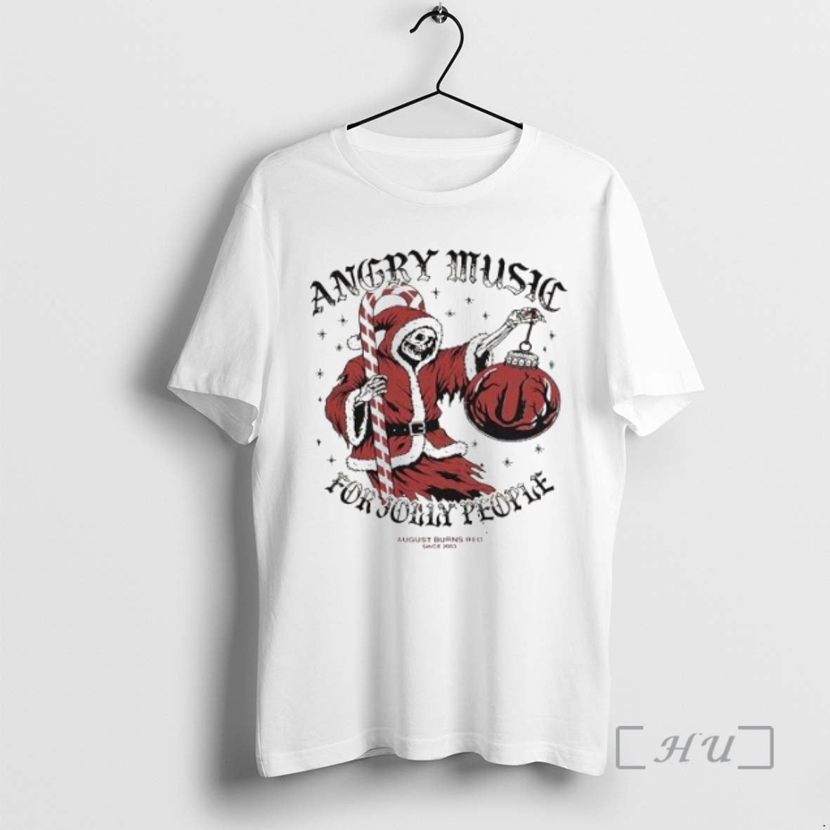 Officials August Burns Red Christmas 2025 Angry Music For Jolly People Jolly Reaper Circle White T-Shirts, Hoodie, Sweatshirt