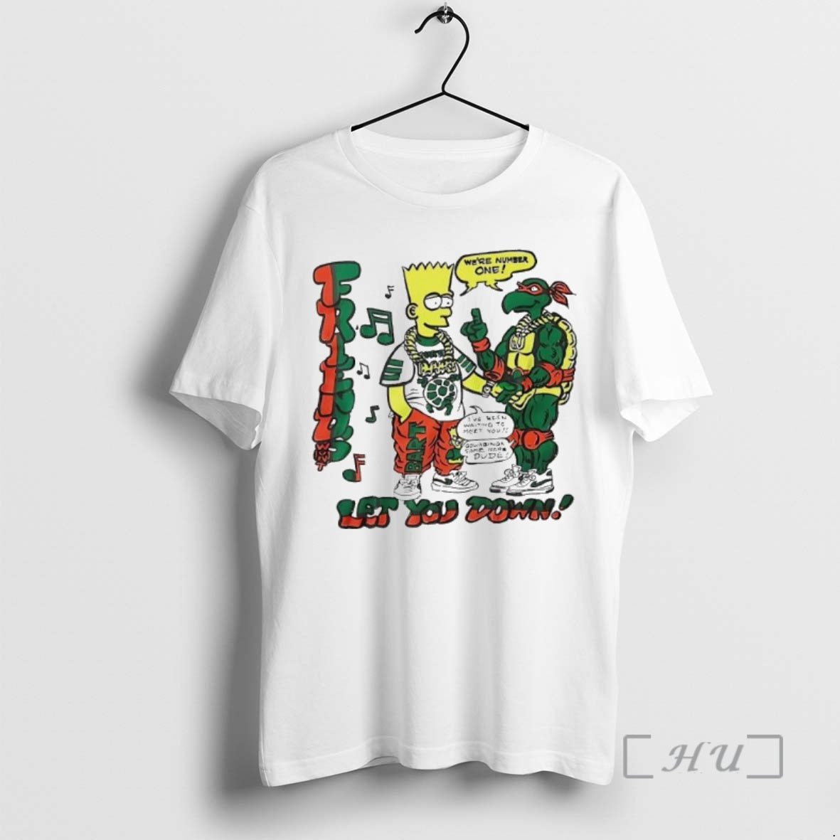 Officials Bart Simpson And Teenage Mutant Ninja Turtle Friends Let You Down Premium T Shirts Hoodie, Sweatshirt