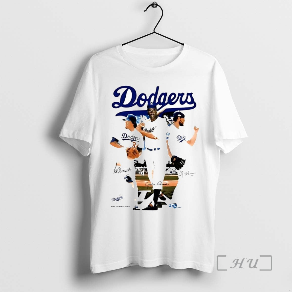 Officials Best Los Angeles Dodgers Think Blue Signatures T Shirt Sweater
