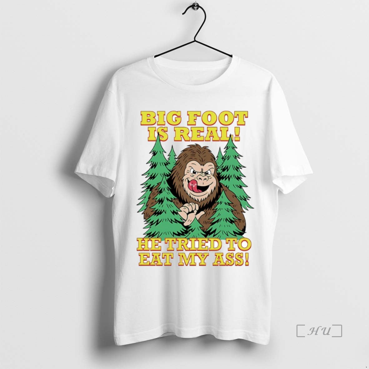 Officials Big Foot Is Real He Tried To Eat My Ass Circle Premium T Shirts Hoodie, Sweatshirt | InkNestWear.com