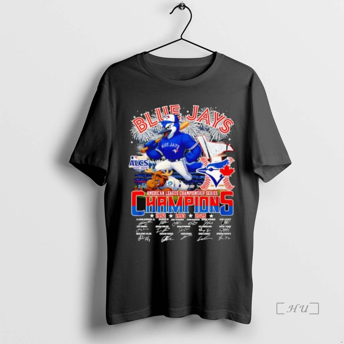 Officials Blue Jays 2025 American League Championship Series Signatures Alcs Mlb Mascot Logo Premium T-Shirts, Hoodie,...
