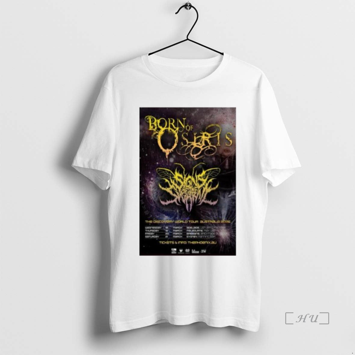 Officials Born Of Osiris The Discovery World Tour Australia 2026 Circle White Premium T Shirts Hoodie, Sweatshirt
