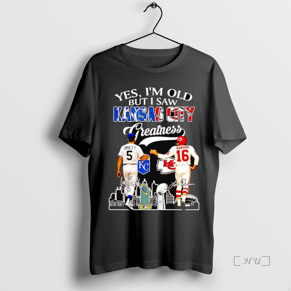 Officials Brett And Dawson Yes Im Old But I Saw Kansas City Greatness Premium T-Shirts, Hoodie, Sweatshirt | InkNestWear.com