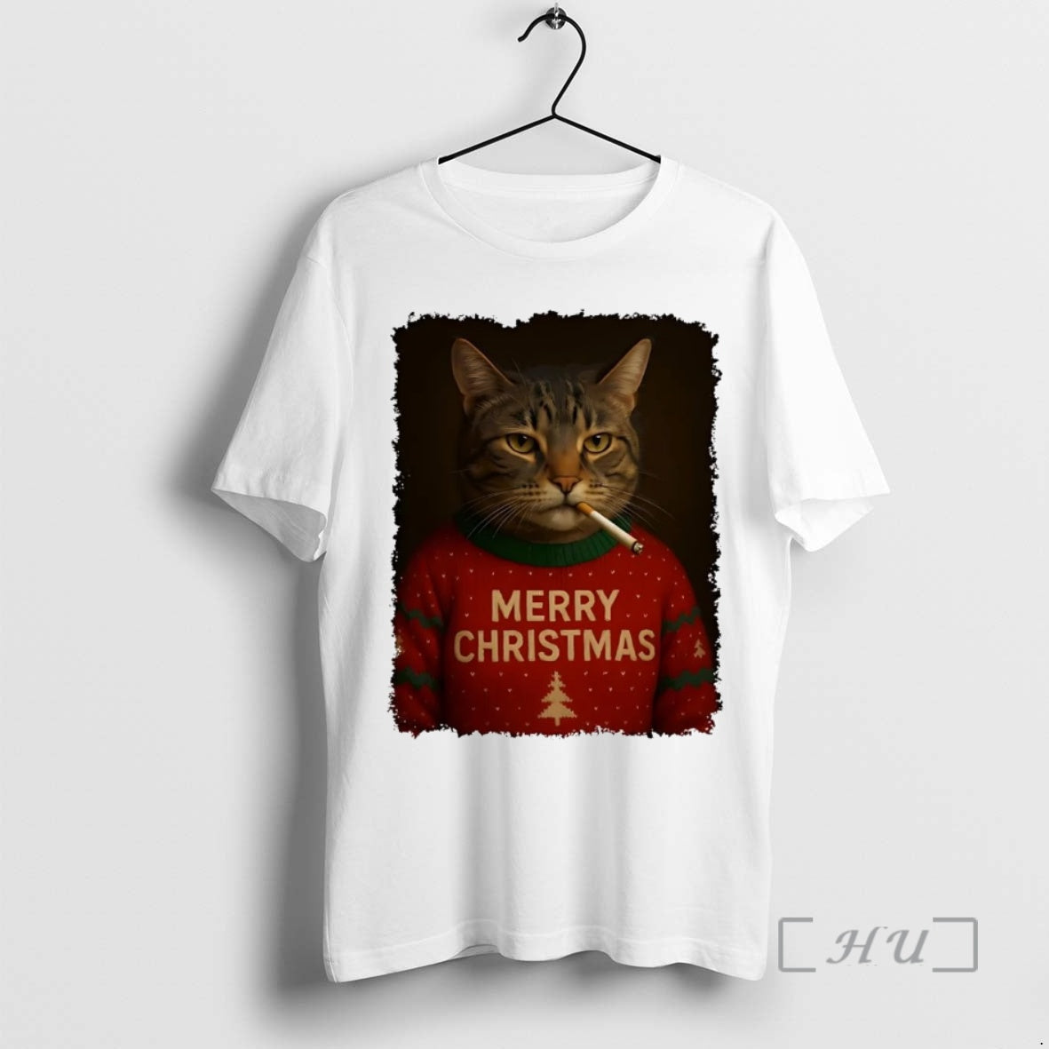 Officials Cat Smoking Cigs Merry Ugly Christmas T-Shirts, Hoodie, Sweatshirt | InkNestWear.com