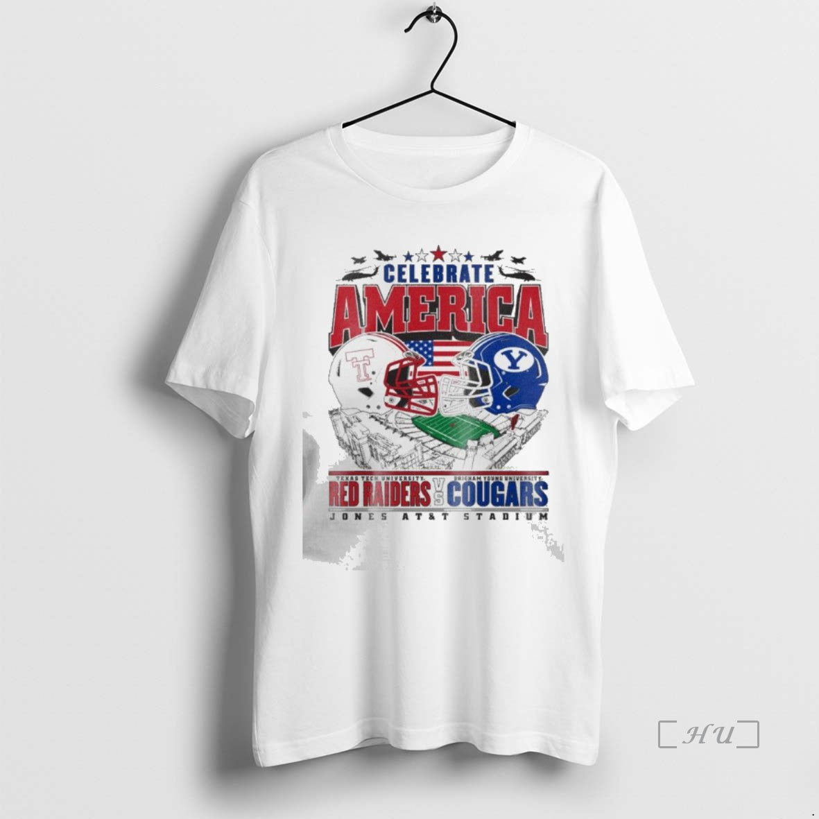 Officials Celebrate America Game Day 2025 Texas Tech Red Raiders Vs Brigham Young Cougars Premium T-Shirts, Hoodie,...