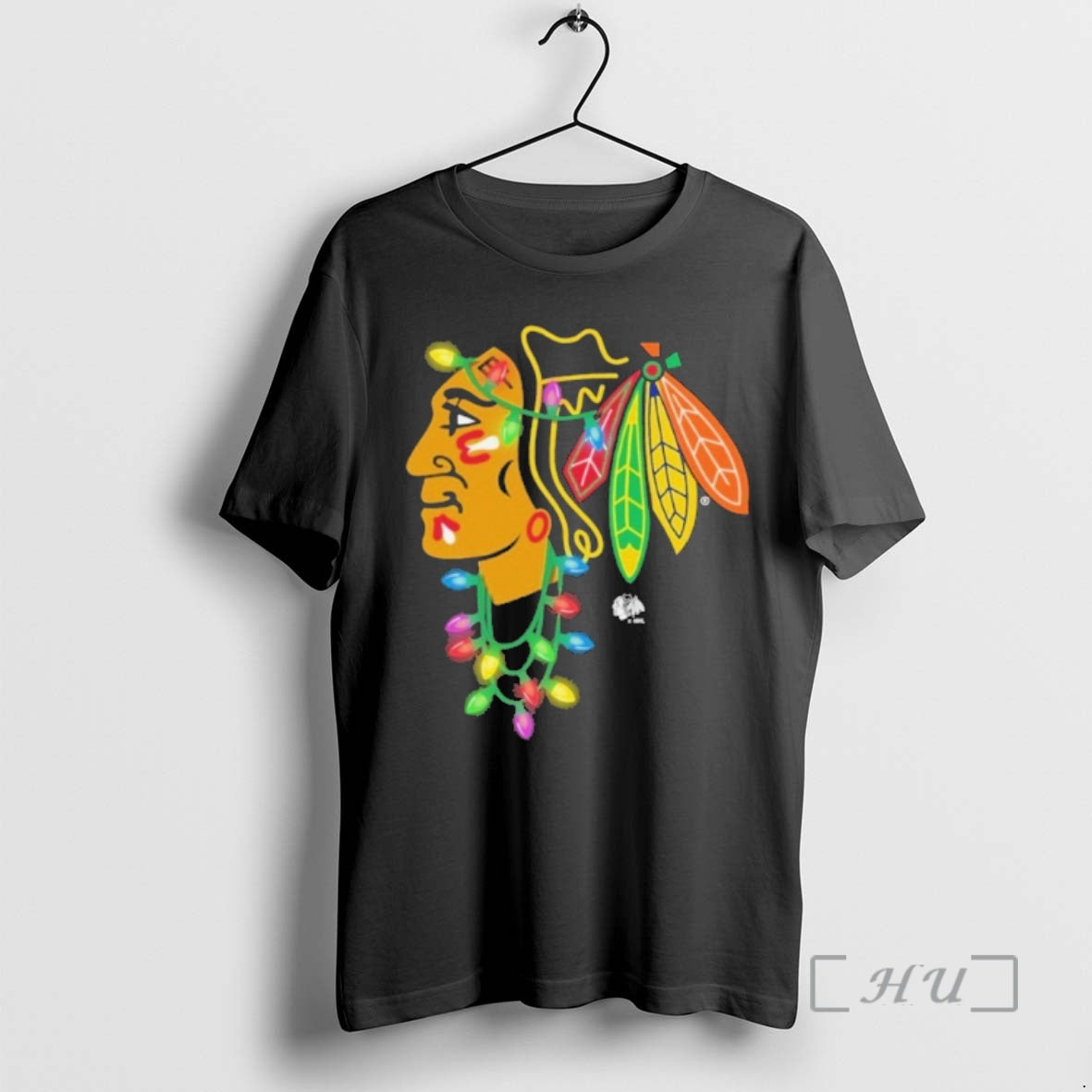 Officials Chicago Blackhawks Logo Lights Christmas T-Shirts, Hoodie, Sweatshirt | InkNestWear.com