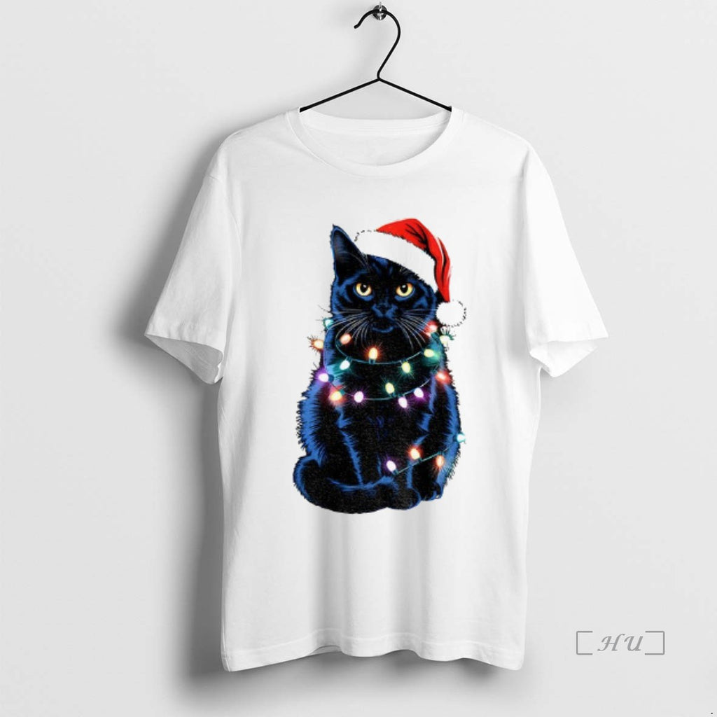 Officials Christmas Black Cat Holiday Lights T-Shirts, Hoodie, Sweatshirt | InkNestWear.com