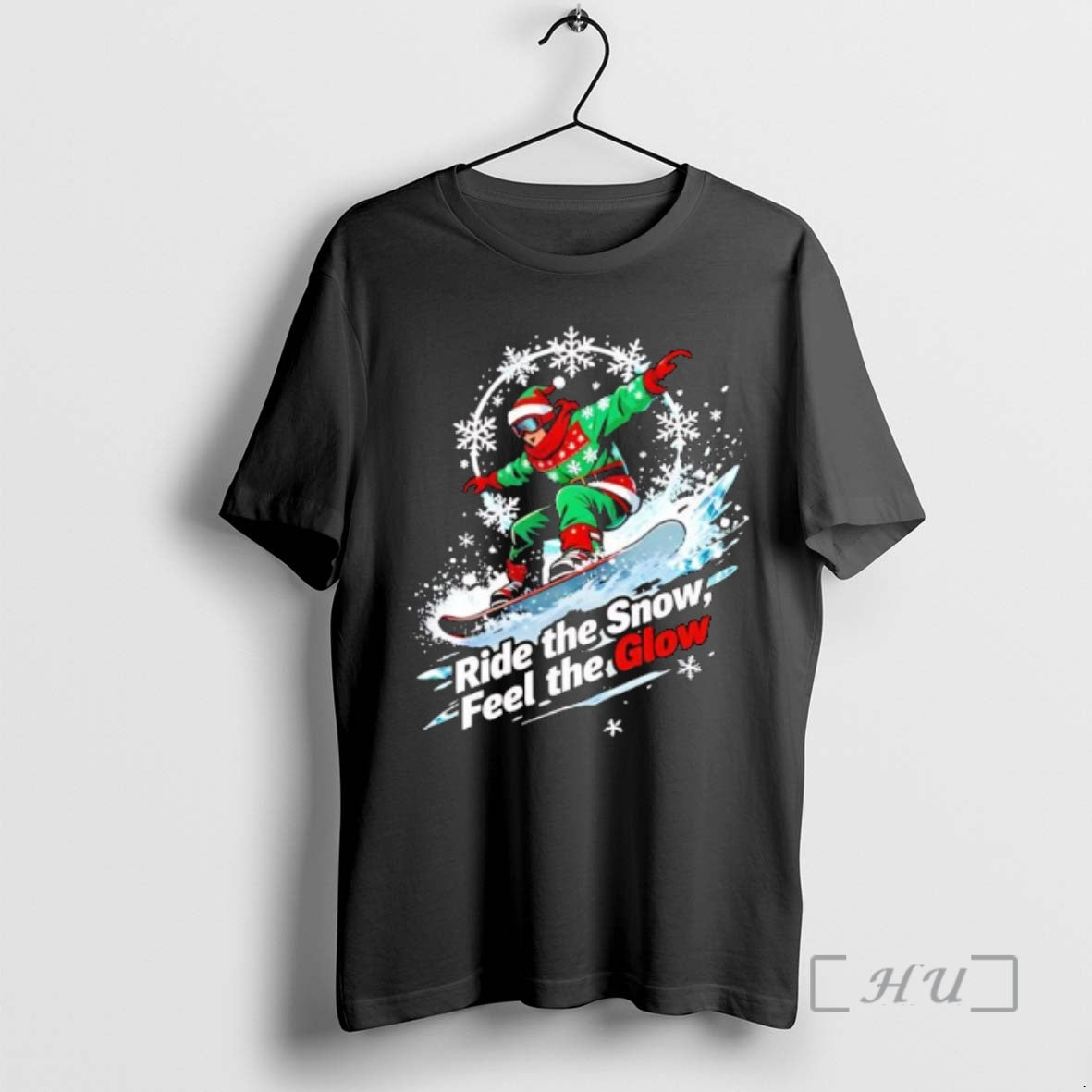Officials Christmas Snowboarding Rider Ride The Snow Feel The Glow T-Shirts, Hoodie, Sweatshirt | InkNestWear.com
