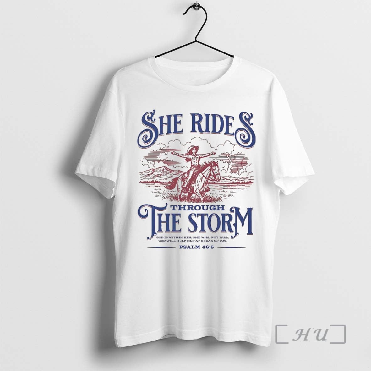 Officials Cowgirl She Ride Through The Storm Psalm 465 T-Shirts, Hoodie, Sweatshirt | InkNestWear.com