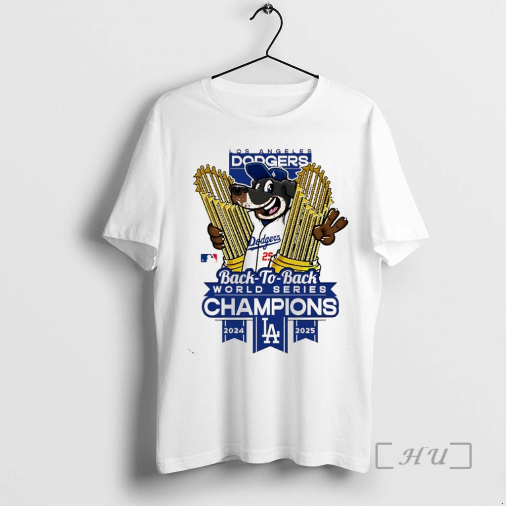 Officials Dachshund Congration Los Angeles Dodgers Back To Back World Series Champions 2025 Christmas Premium T-Shirts,...