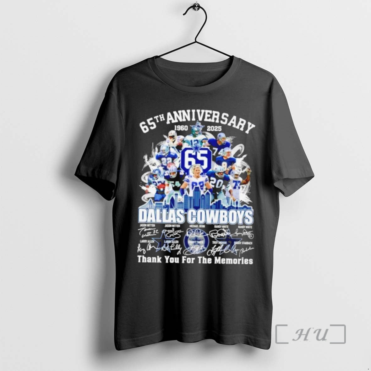 Officials Dallas Cowboys 65th Anniversary 1960 2025 Thank You For The Memories Signatures Premium T-Shirts, Hoodie,...