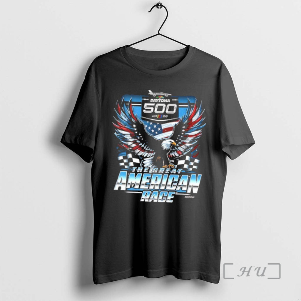 Officials Daytona International The Great American Race 2026 Daytona 500 Eagle 2 Sided Premium T-Shirts, Hoodie, Sweatshirt