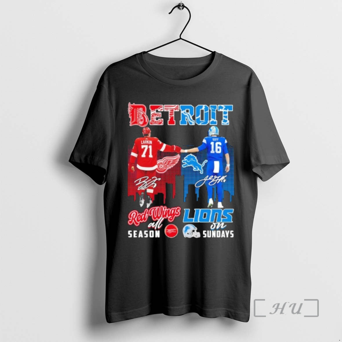 Officials Detroit City Sports Larkin Red Wings All Season X Goff Lions On Sundays Skyline T-Shirts, Hoodie, Sweatshirt