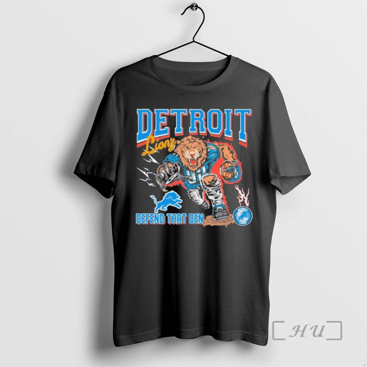Officials Detroit Lions Mascot Defend That Den 2025 T-Shirts, Hoodie, Sweatshirt | InkNestWear.com