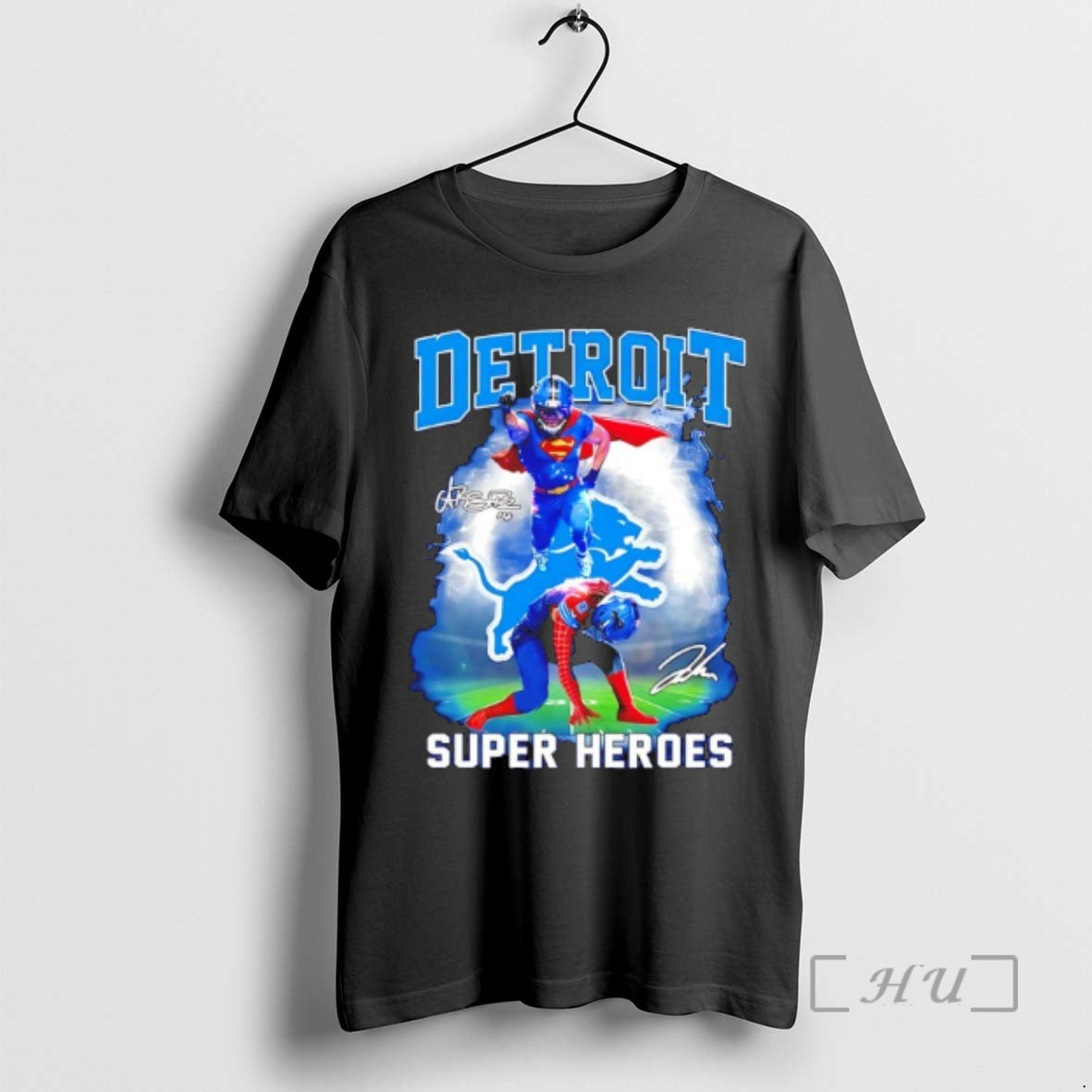 Officials Detroit Lions Super Heroes Signature T-Shirts, Hoodie, Sweatshirt | InkNestWear.com