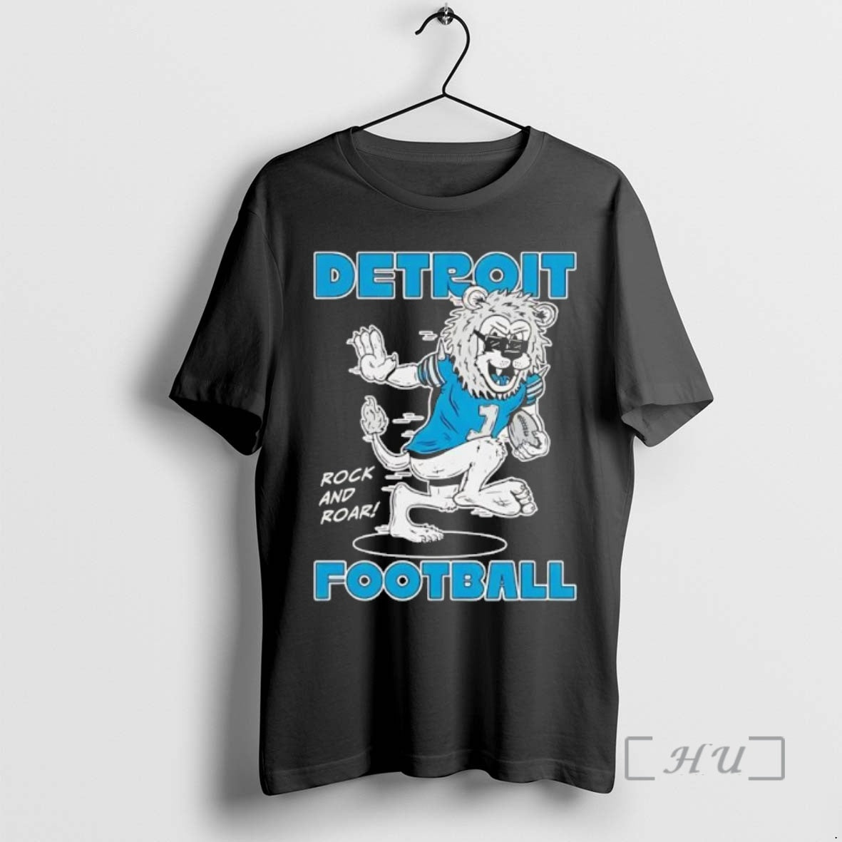 Officials Detroit Lions Rock And Roar Football Cartoon Black T-Shirts, Hoodie, Sweatshirt | InkNestWear.com