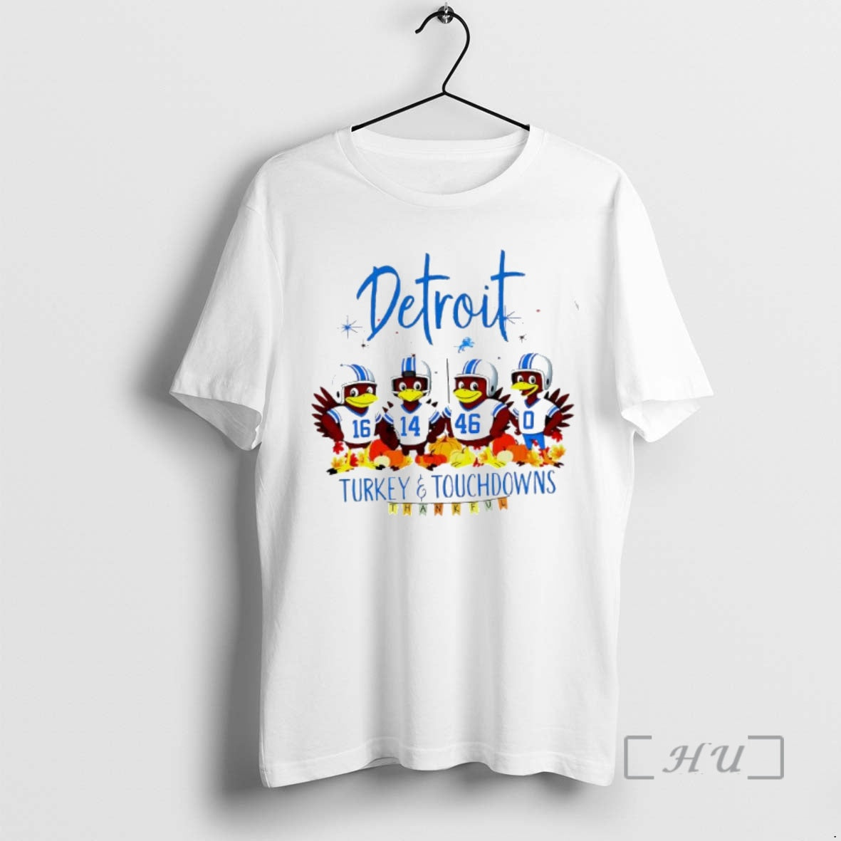 Officials Detroit Lions X Turkey Touchdowns Thanksgiving 16 14 46 0 Players Thankful T-Shirts, Hoodie, Sweatshirt