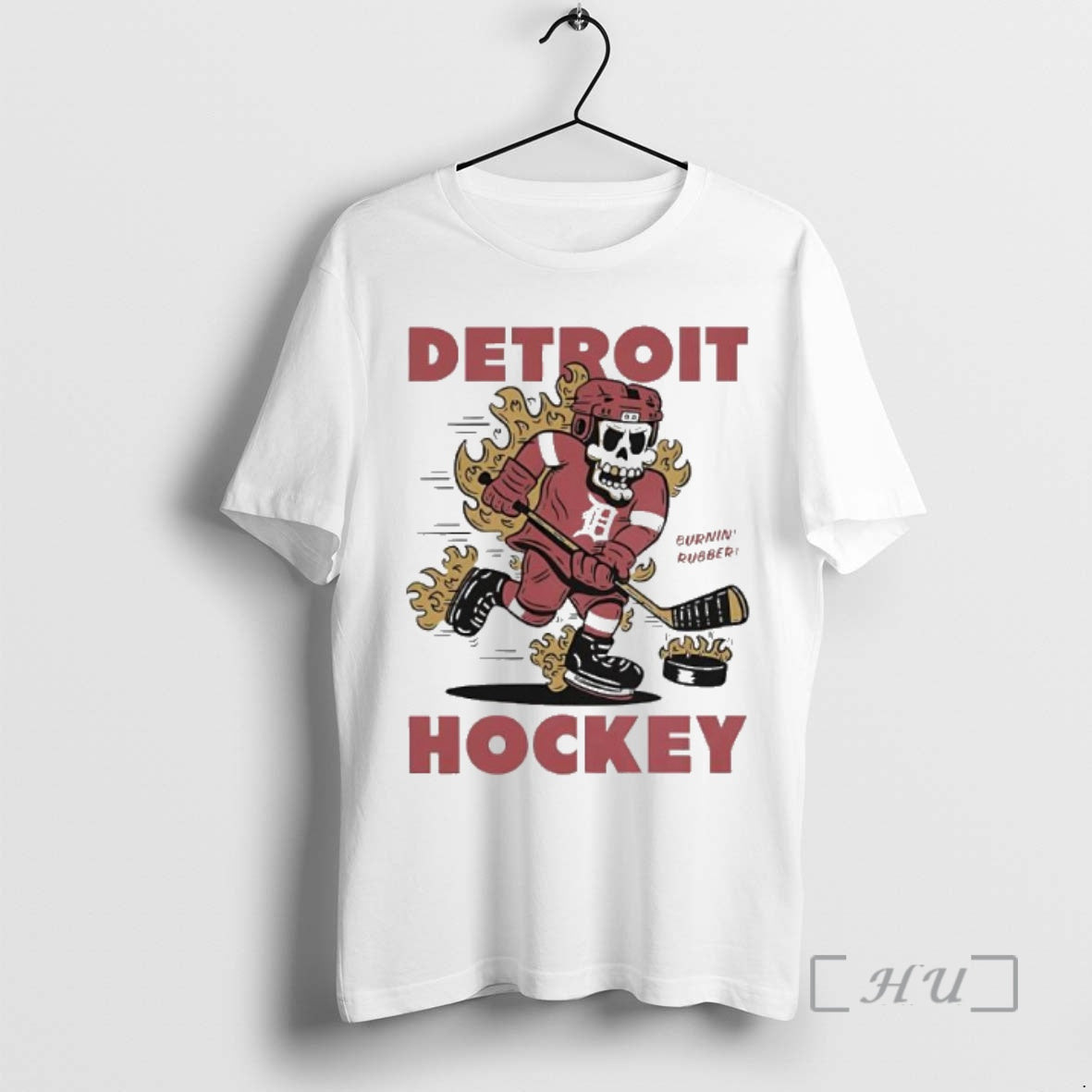 Officials Detroit Red Wings Burnin Rubber Hockey Cartoon T-Shirts, Hoodie, Sweatshirt | InkNestWear.com