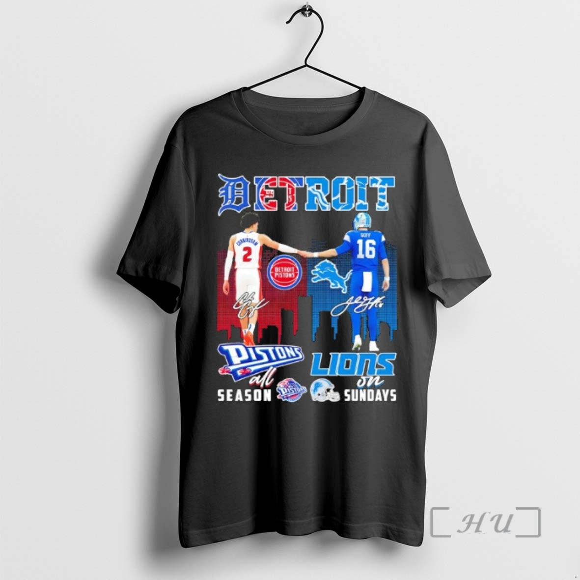 Officials Detroit Sports Cunningham Pistons All Season X Goff Lions On Sundays Skyline Premium T-Shirts, Hoodie, Sweatshirt