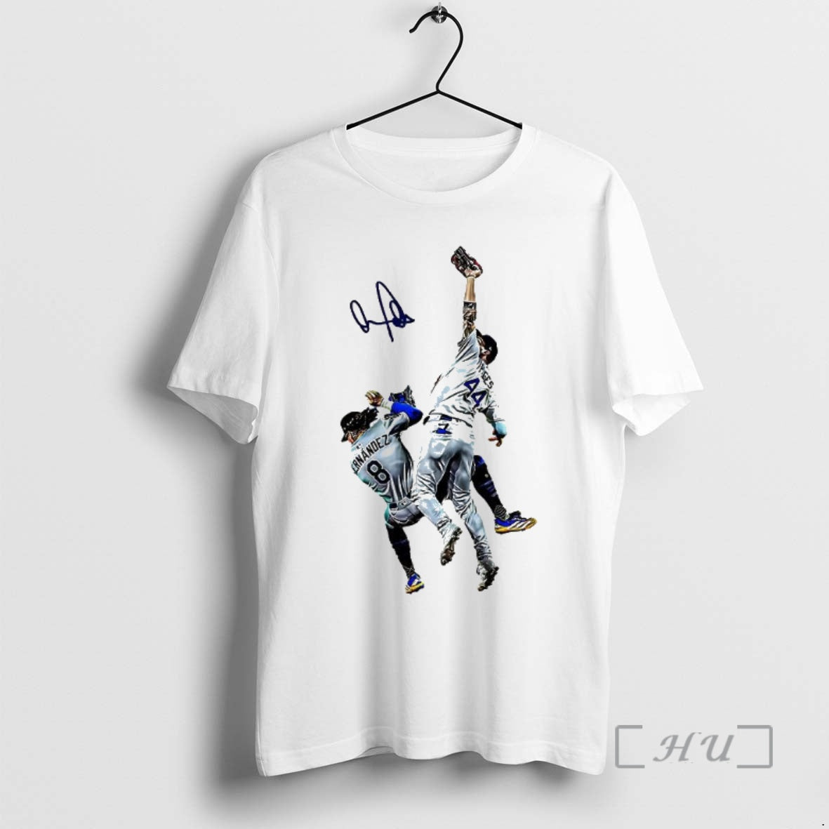 Officials Dodgers Player Teoscar Hernandez And George Springer World Series 2025 Signature Premium T Shirts Hoodie,...