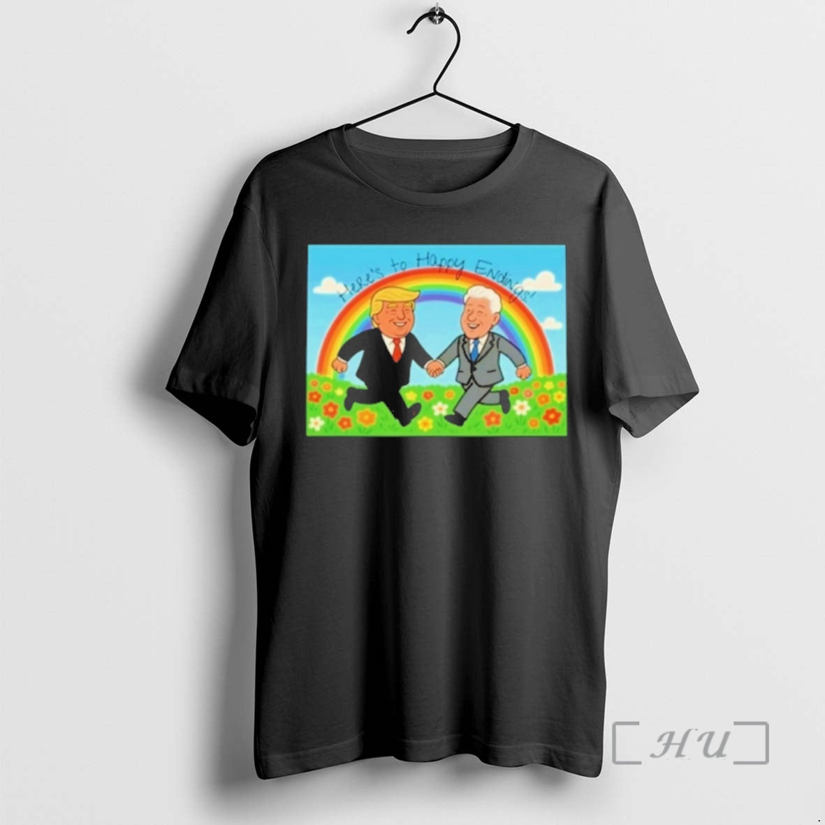 Officials Donald Trump Bill Clinton Heres To Happy Endings T-Shirts, Hoodie, Sweatshirt | InkNestWear.com