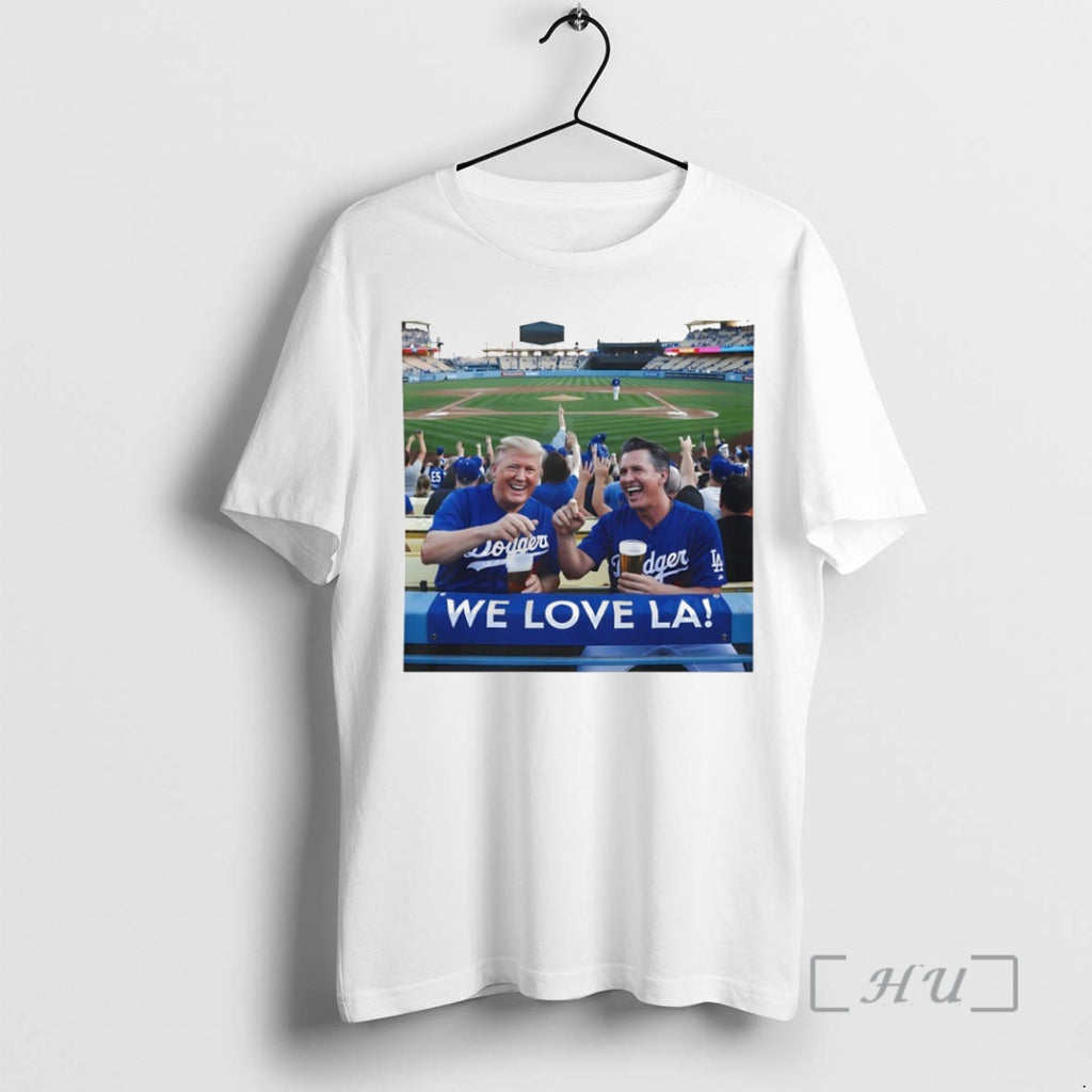 Officials Donald Trump And Gavin Newsom We Love La Los Angeles Dodgers Circle Premium T-Shirts, Hoodie, Sweatshirt