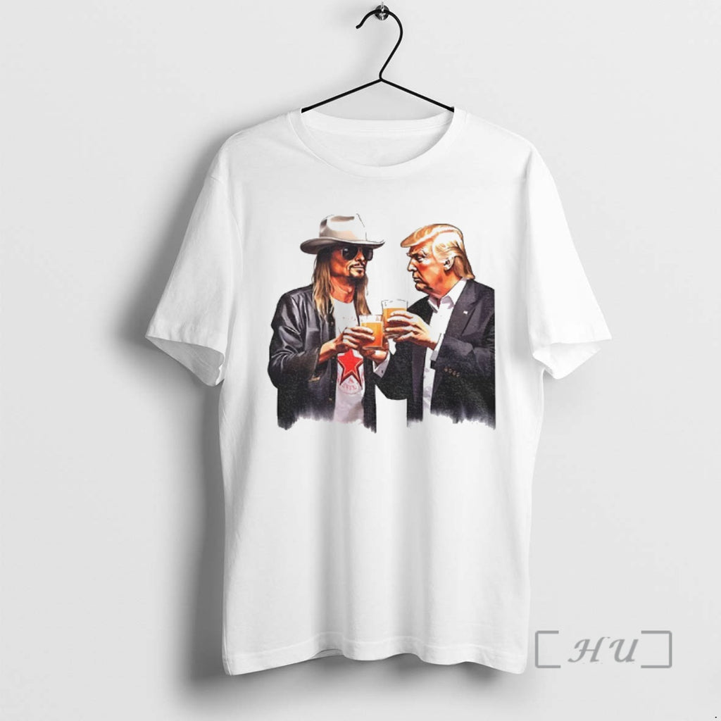 Officials Donald Trump And Kid Rock Drinking Beer Cartoon T-Shirts, Hoodie, Sweatshirt | InkNestWear.com